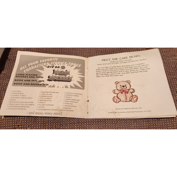 1983 Vintage American Recording 33 1/3RPM w/ Book: Meet the Care Bears #KSR948 - Picture 3 of 6